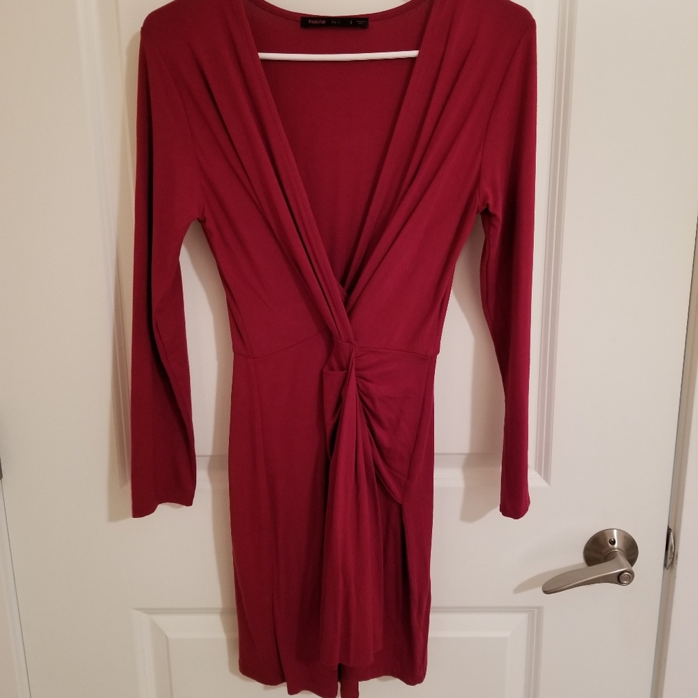 Red Fraiche Faux Wrap Dress Size Small - Picture 2 of 3